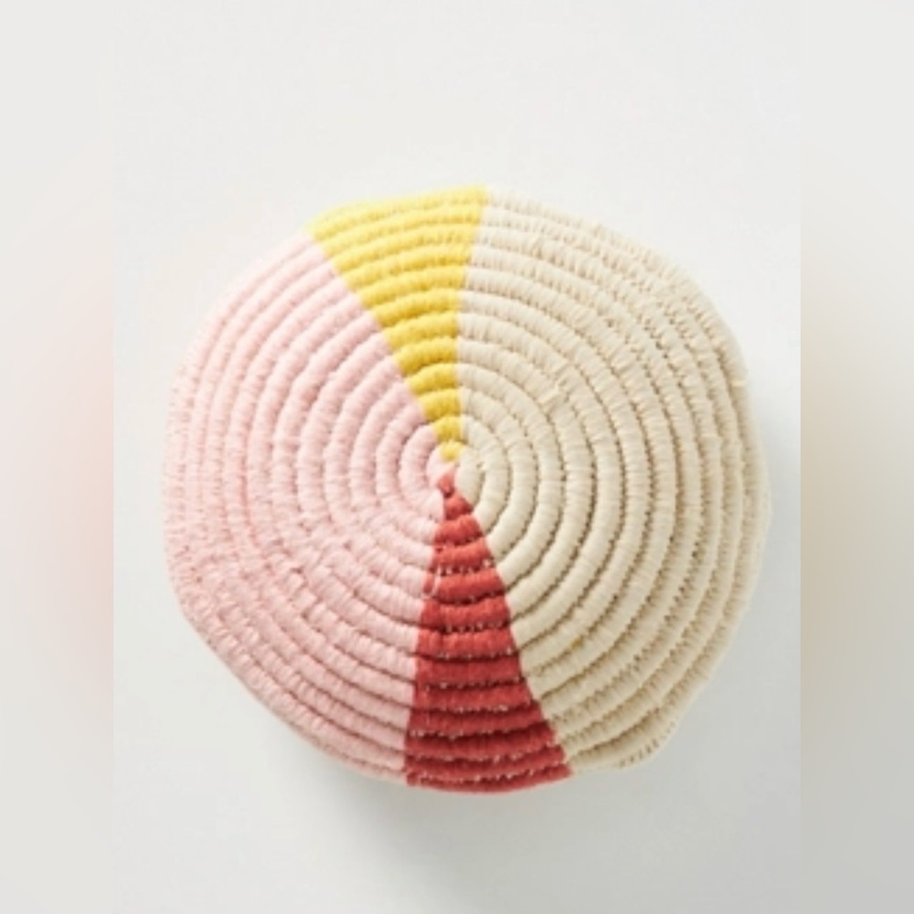 Anthropologie HANDWOVEN SPIRAL PILLOW
Style No.  61327714
Color:  Pink